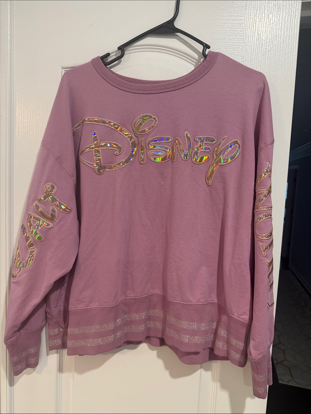 Disney Lavender Sweatshirt with Holographic Logooòii 50th Anniversary